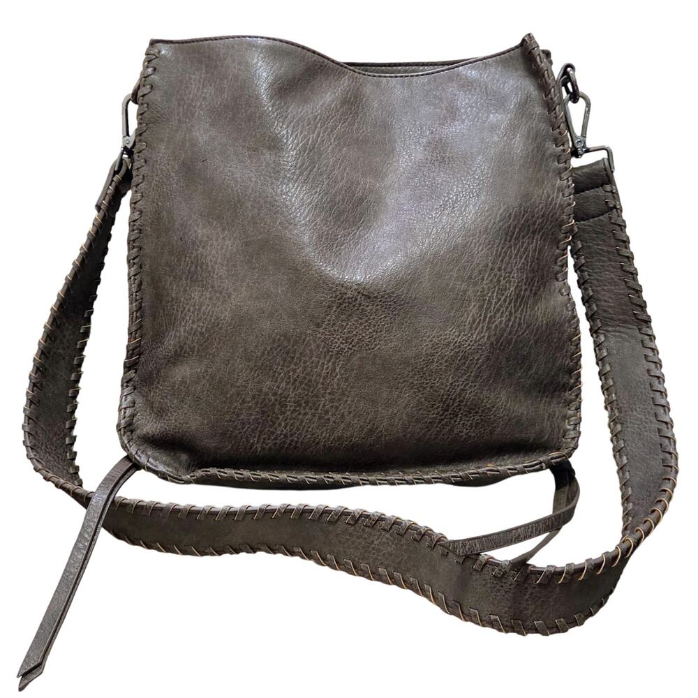 Antik Kraft Vintage Anna Brown Pebbled Leather Shoulder Bag Zip Side Pockets